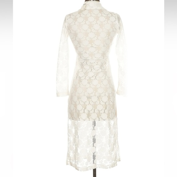 Anthropologie Long-Sleeve Sheer Lace Longline Top Shirt Blouse Size XXS NWT - Picture 9 of 12